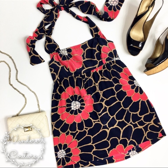 Anthropologie Tops - Anthro Tabitha Floral Silk Halter Top